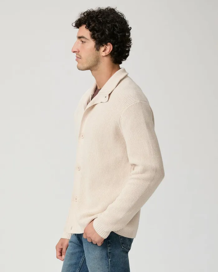Men Sweaters and Sweatshirts PAIGE Icon Capsule Groveland Cardigan 8211 Pale Khaki Multi