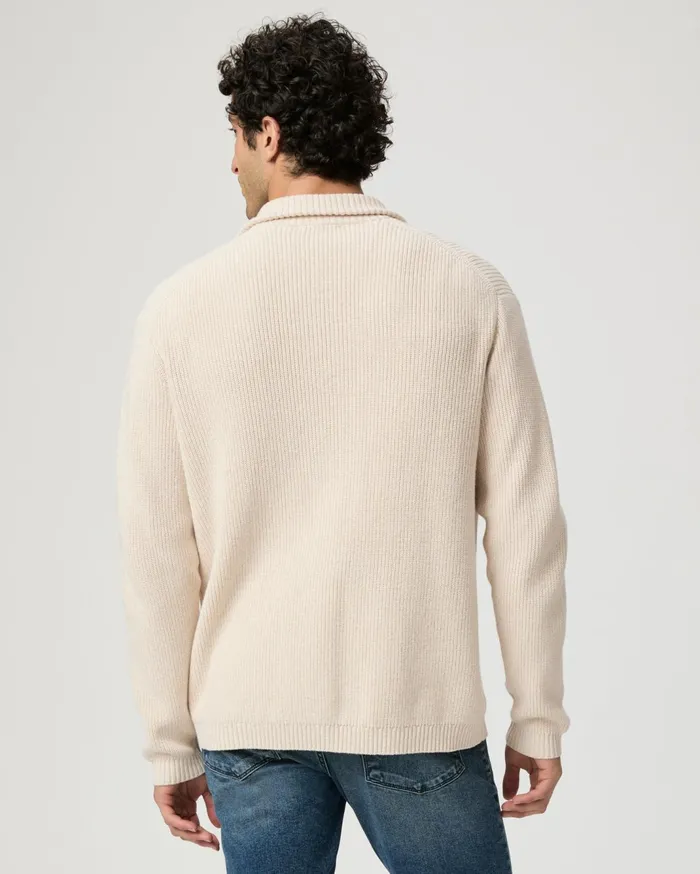 Men Sweaters and Sweatshirts PAIGE Icon Capsule Groveland Cardigan 8211 Pale Khaki Multi