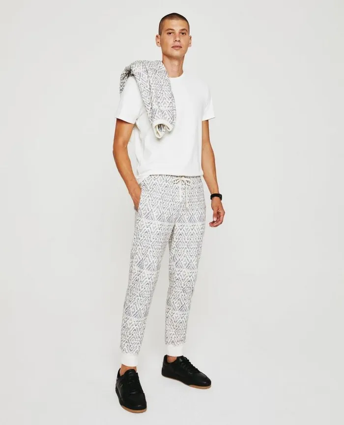 Men Sweatpants AG Jeans Kenji Sweatpant Diamond Chevron Blue Multi