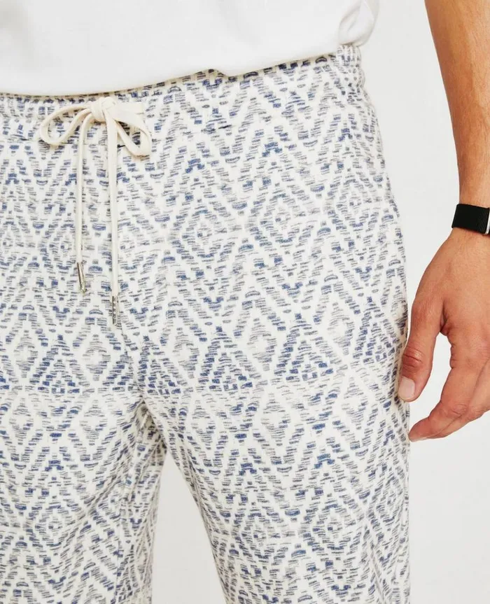 Men Sweatpants AG Jeans Kenji Sweatpant Diamond Chevron Blue Multi Men Sweatpants AG Jeans Kenji Sweatpant Diamond Chevron Blue Multi