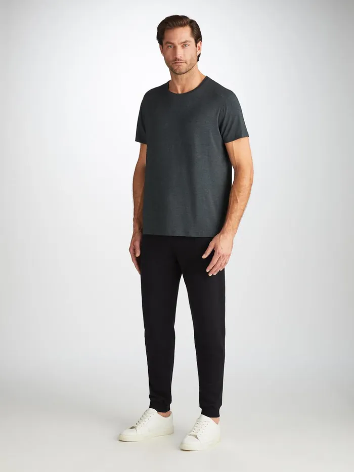 Men Sweatpants Quinn Cotton Modal Black Derek Rose Casual Pants