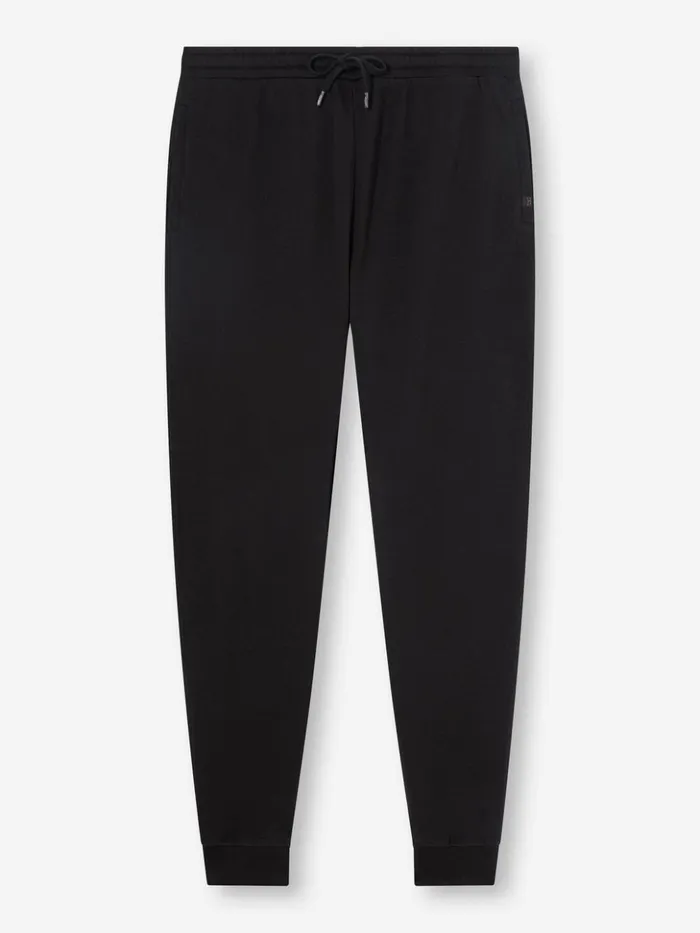 Men Sweatpants Quinn Cotton Modal Black Derek Rose Casual Pants