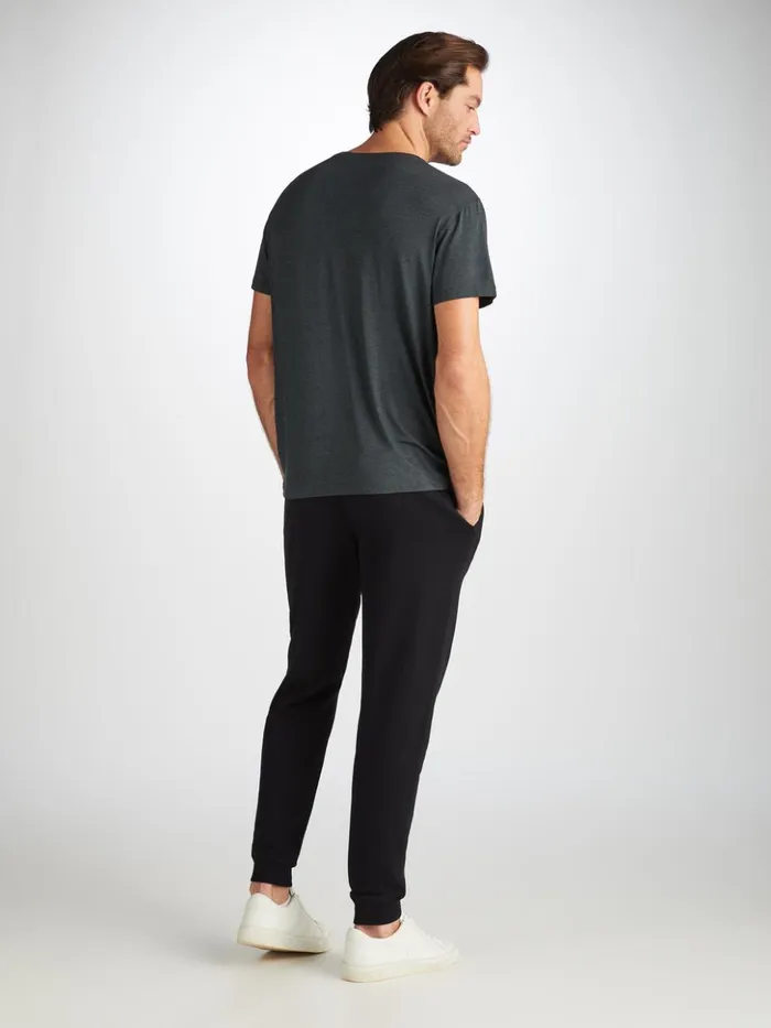 Men Sweatpants Quinn Cotton Modal Black Derek Rose Casual Pants