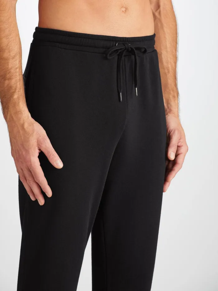Men Sweatpants Quinn Cotton Modal Black Derek Rose Casual Pants