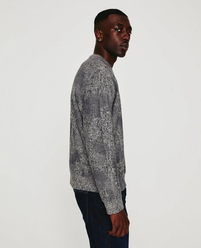 Men Sweatshirts AG Jeans Arc Crew Ikat Heather Grey Multi Men Sweatshirts AG Jeans Arc Crew Ikat Heather Grey Multi