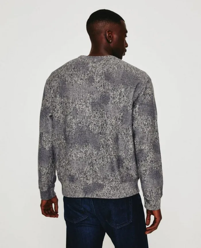 Men Sweatshirts AG Jeans Arc Crew Ikat Heather Grey Multi Men Sweatshirts AG Jeans Arc Crew Ikat Heather Grey Multi