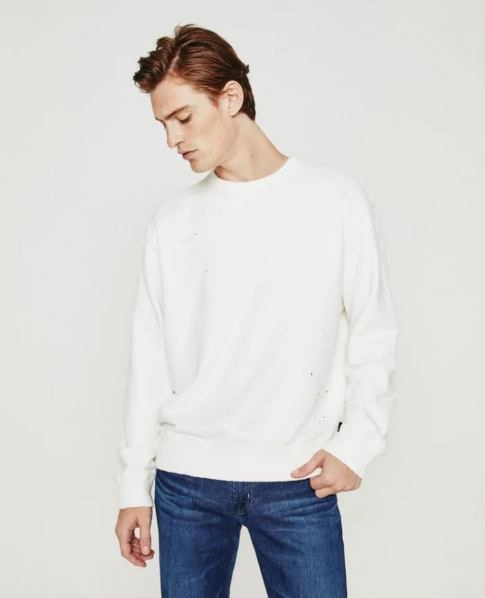 Men Sweatshirts AG Jeans Arc Crew Stone Dot White Multi