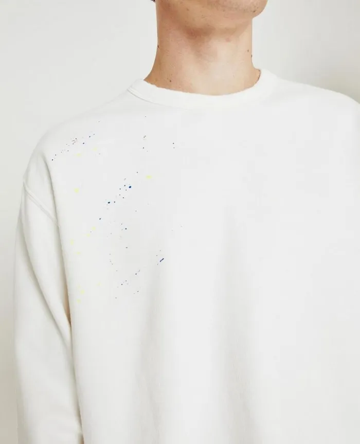 Men Sweatshirts AG Jeans Arc Crew Stone Dot White Multi Men Sweatshirts AG Jeans Arc Crew Stone Dot White Multi