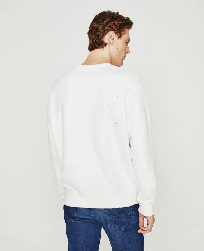 Men Sweatshirts AG Jeans Arc Crew Stone Dot White Multi Men Sweatshirts AG Jeans Arc Crew Stone Dot White Multi