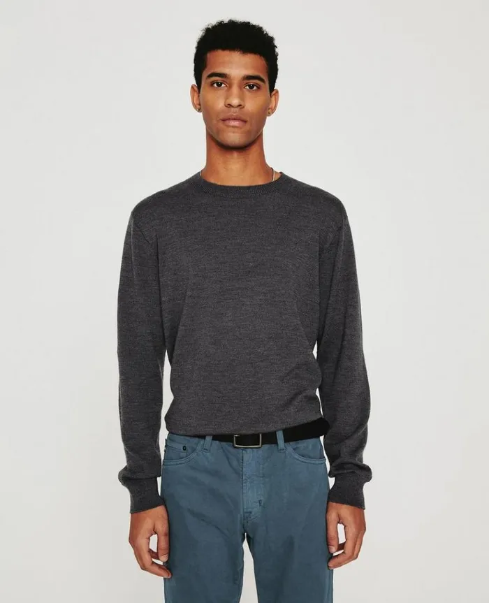 Men Sweatshirts AG Jeans Beck Crew Heather Charcoal