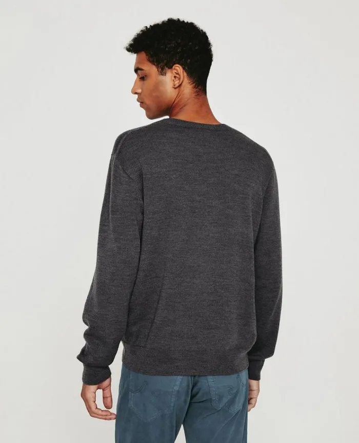 Men Sweatshirts AG Jeans Beck Crew Heather Charcoal Men Sweatshirts AG Jeans Beck Crew Heather Charcoal