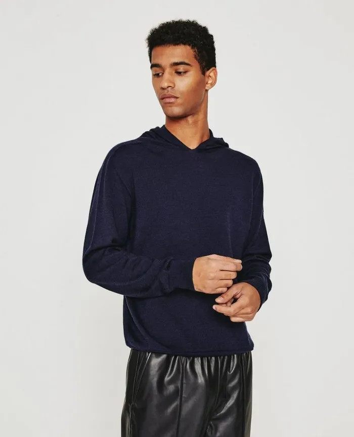 Men Sweatshirts AG Jeans Beck Hoodie Deep Navy