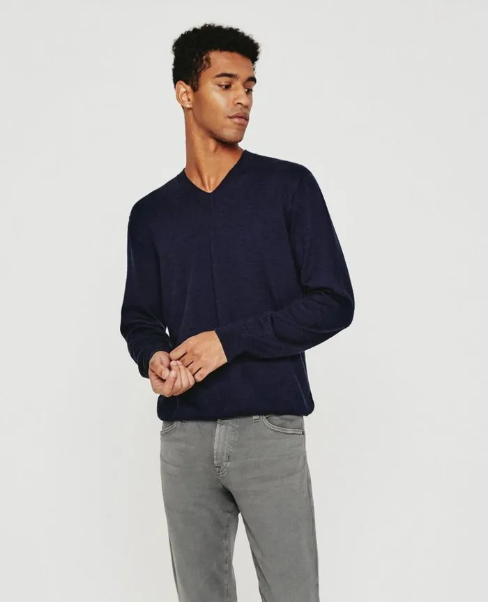Men Sweatshirts AG Jeans Beck Vee Deep Navy Men Sweatshirts AG Jeans Beck Vee Deep Navy