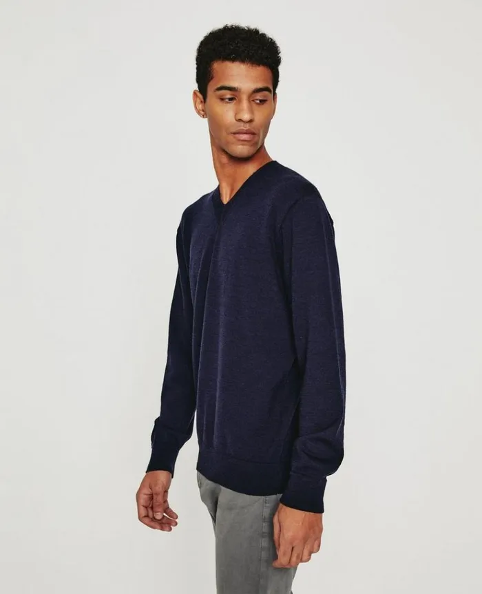 Men Sweatshirts AG Jeans Beck Vee Deep Navy Men Sweatshirts AG Jeans Beck Vee Deep Navy