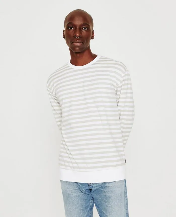 Men Sweatshirts AG Jeans Wesley Pullover True WhitePale Smoke Men Sweatshirts AG Jeans Wesley Pullover True WhitePale Smoke