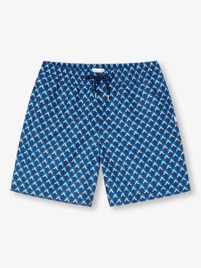 Men Swim Shorts Maui 58 Navy Derek Rose Classic Fit Swim Shorts