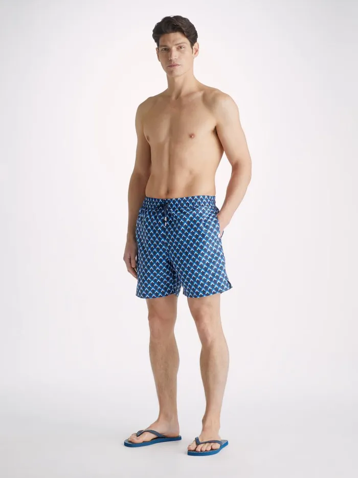 Men Swim Shorts Maui 58 Navy Derek Rose Classic Fit Swim Shorts