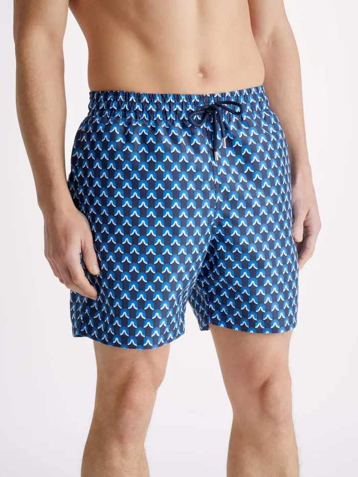 Men Swim Shorts Maui 58 Navy Derek Rose Classic Fit Swim Shorts