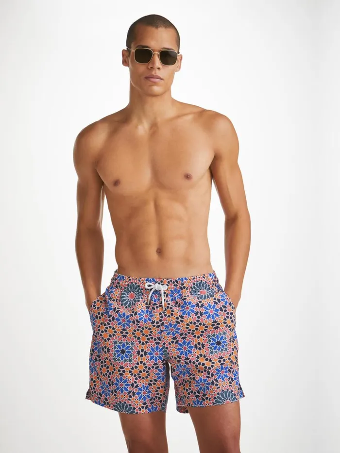 Men Swim Shorts Tropez 15 Multi Derek Rose Classic Fit Swim Shorts