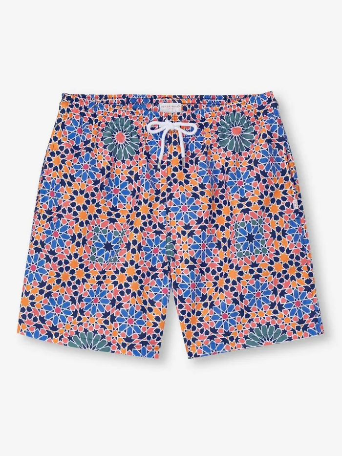 Men Swim Shorts Tropez 15 Multi Derek Rose Classic Fit Swim Shorts