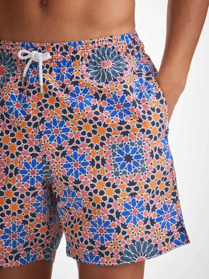 Men Swim Shorts Tropez 15 Multi Derek Rose Classic Fit Swim Shorts