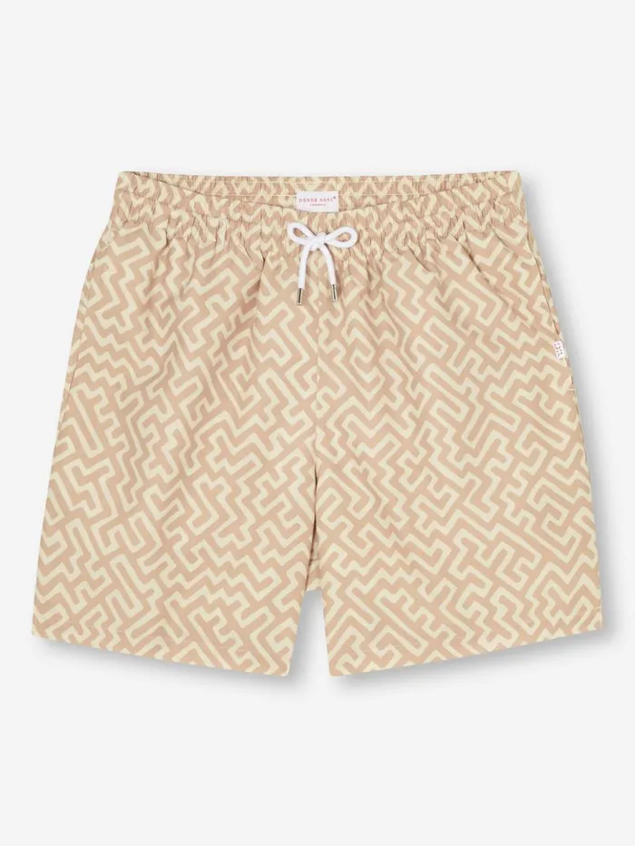 Men Swim Shorts Tropez 16 Sand Derek Rose Classic Fit Swim Shorts