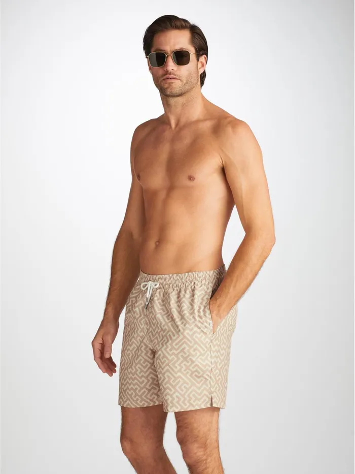 Men Swim Shorts Tropez 16 Sand Derek Rose Classic Fit Swim Shorts