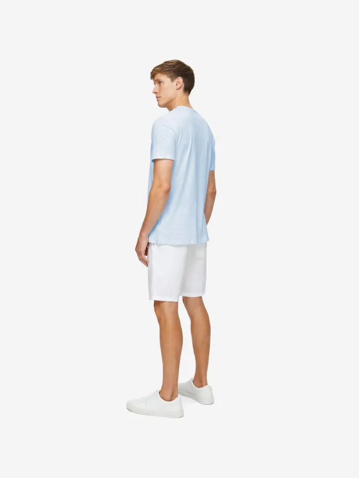 Men TShirt Reece Cotton Blue Derek Rose Short Sleeve TShirts