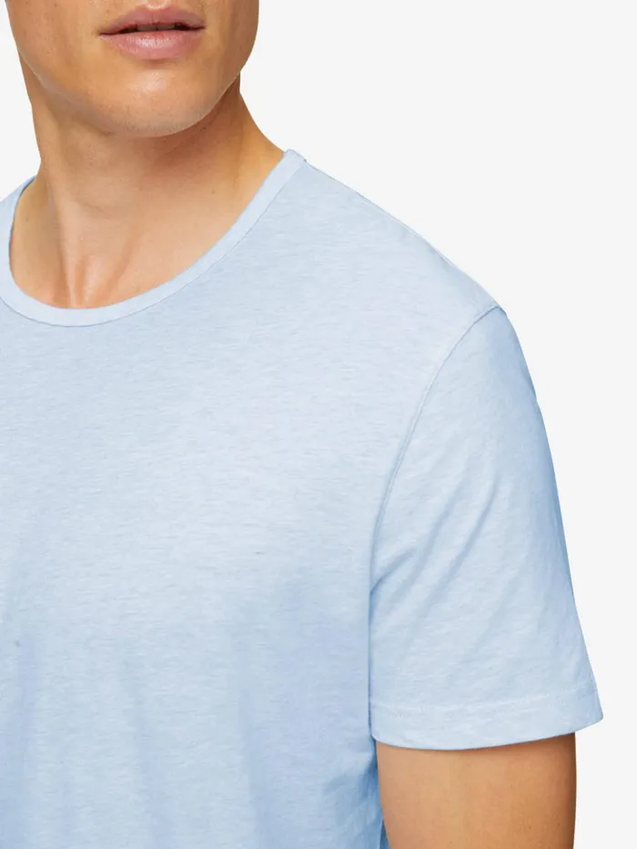 Men TShirt Reece Cotton Blue Derek Rose Short Sleeve TShirts