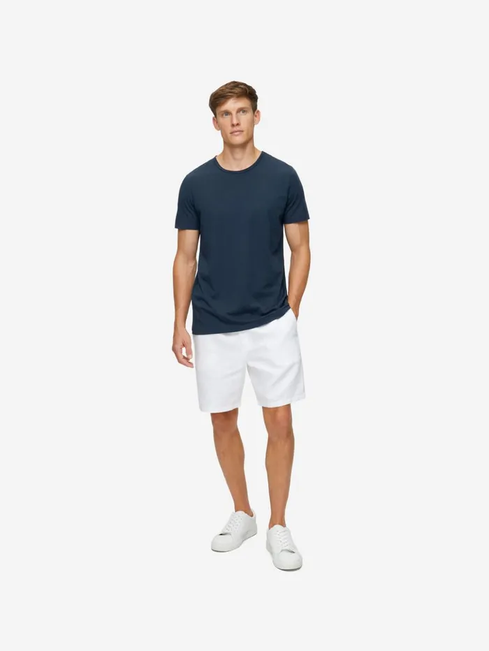 Men TShirt Riley Pima Cotton Navy Derek Rose Short Sleeve TShirts