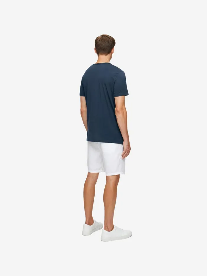 Men TShirt Riley Pima Cotton Navy Derek Rose Short Sleeve TShirts
