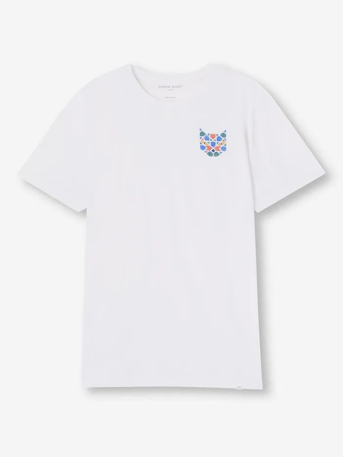 Men TShirt Ripley 17 Pima Cotton White Derek Rose Short Sleeve TShirts