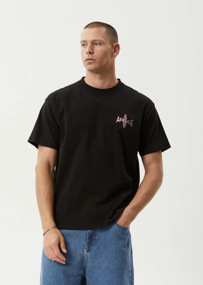 Men TShirts Afends AFENDS Mens Altered 8211 Heavy Weight Boxy Fit Tee 8211 Black