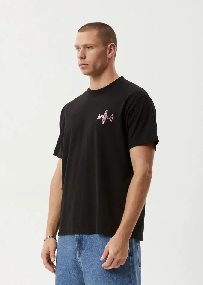 Men TShirts Afends AFENDS Mens Altered 8211 Heavy Weight Boxy Fit Tee 8211 Black
