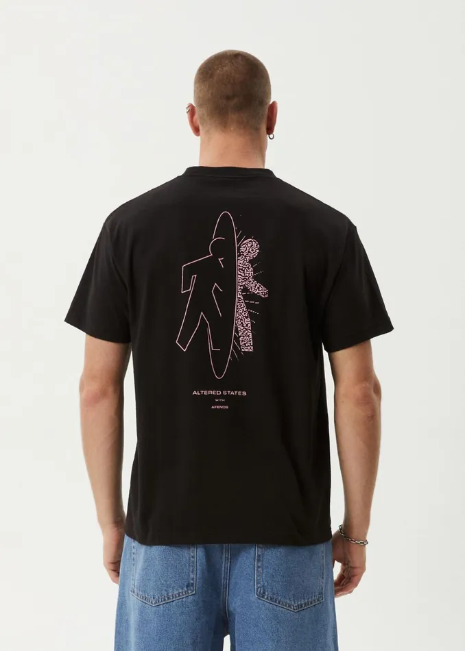 Men TShirts Afends AFENDS Mens Altered 8211 Heavy Weight Boxy Fit Tee 8211 Black