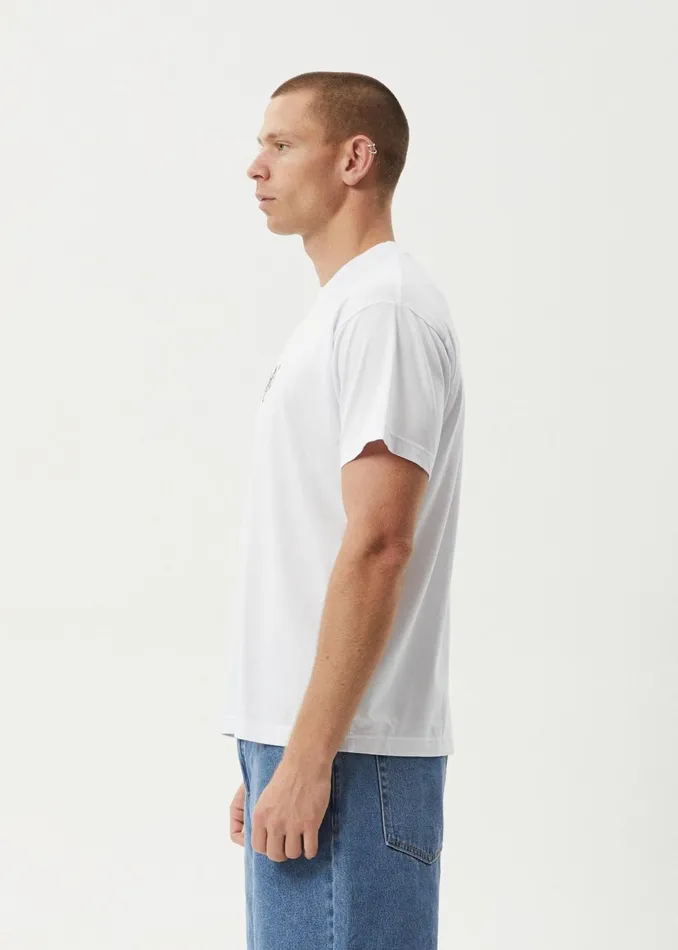 Men TShirts Afends AFENDS Mens Daisy Chain 8211 Boxy Fit Tee 8211 White