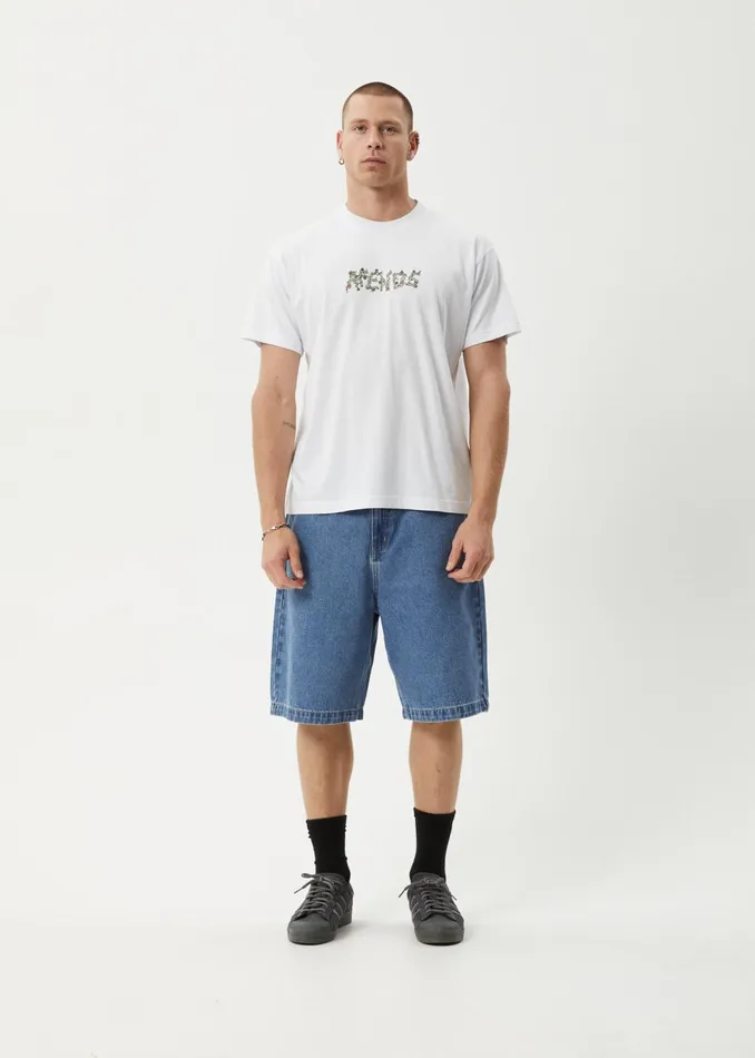 Men TShirts Afends AFENDS Mens Daisy Chain 8211 Boxy Fit Tee 8211 White