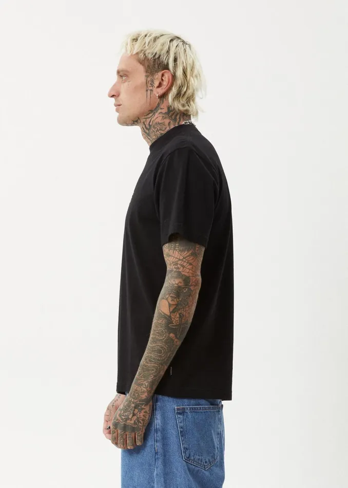 Men TShirts Afends AFENDS Mens Dosed 8211 Retro Fit Tee 8211 Black
