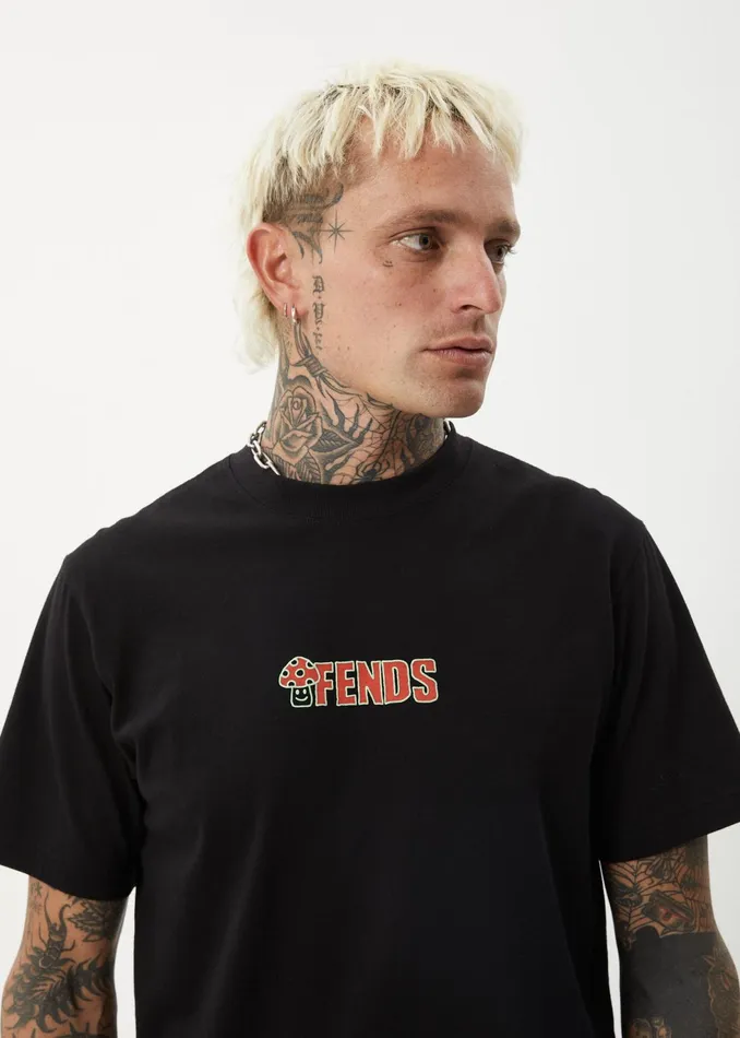 Men TShirts Afends AFENDS Mens Dosed 8211 Retro Fit Tee 8211 Black