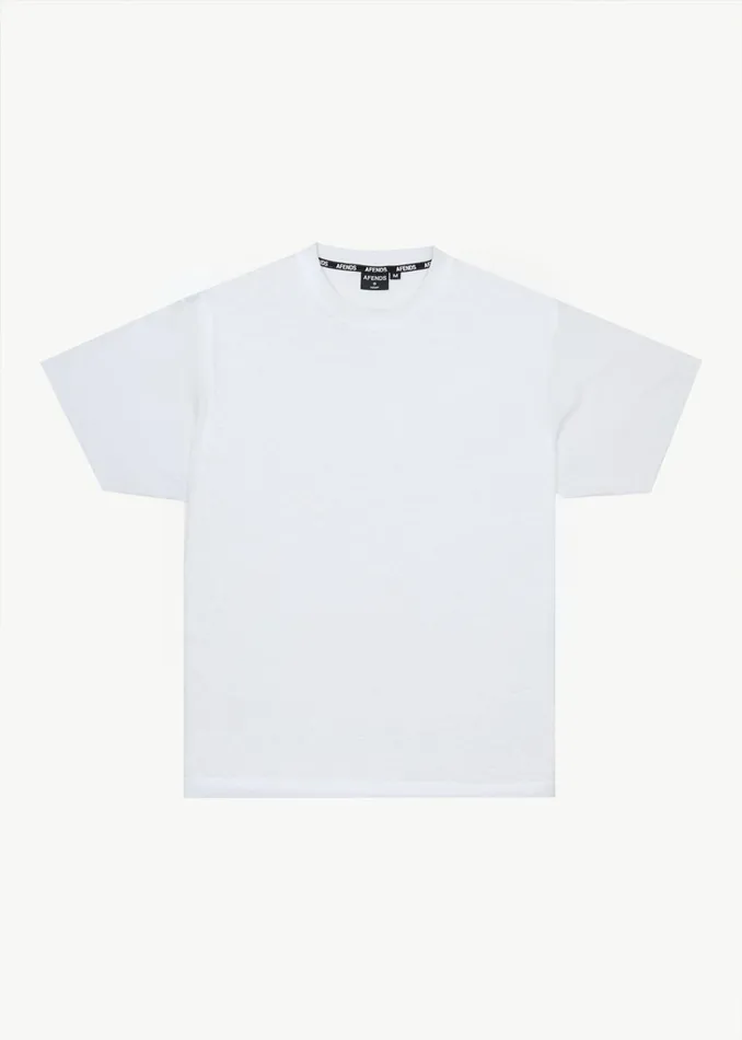Men TShirts Afends AFENDS Mens Foundation 8211 Boxy Fit Tee 8211 White