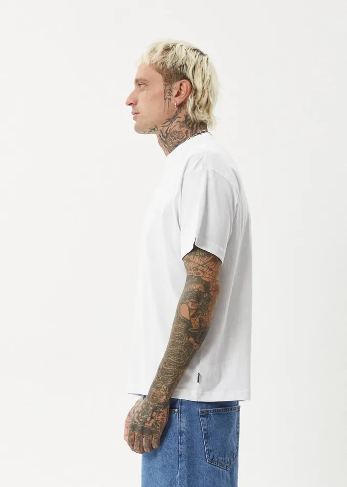 Men TShirts Afends AFENDS Mens Foundation 8211 Boxy Fit Tee 8211 White
