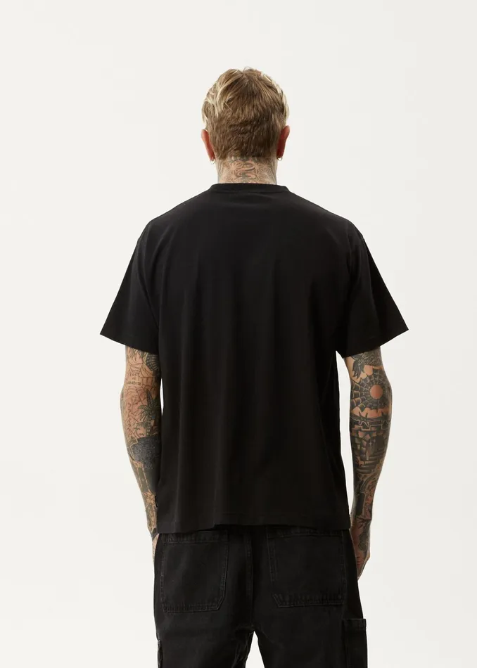 Men TShirts Afends AFENDS Mens Pilot 8211 Boxy TShirt 8211 Black