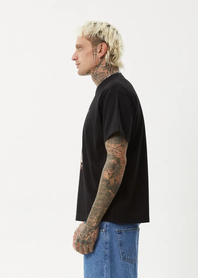 Men TShirts Afends AFENDS Mens Regrowth 8211 Boxy Fit Tee 8211 Black