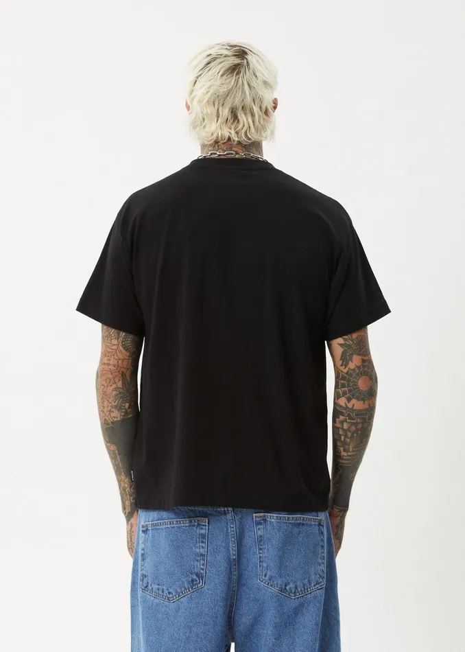 Men TShirts Afends AFENDS Mens Regrowth 8211 Boxy Fit Tee 8211 Black