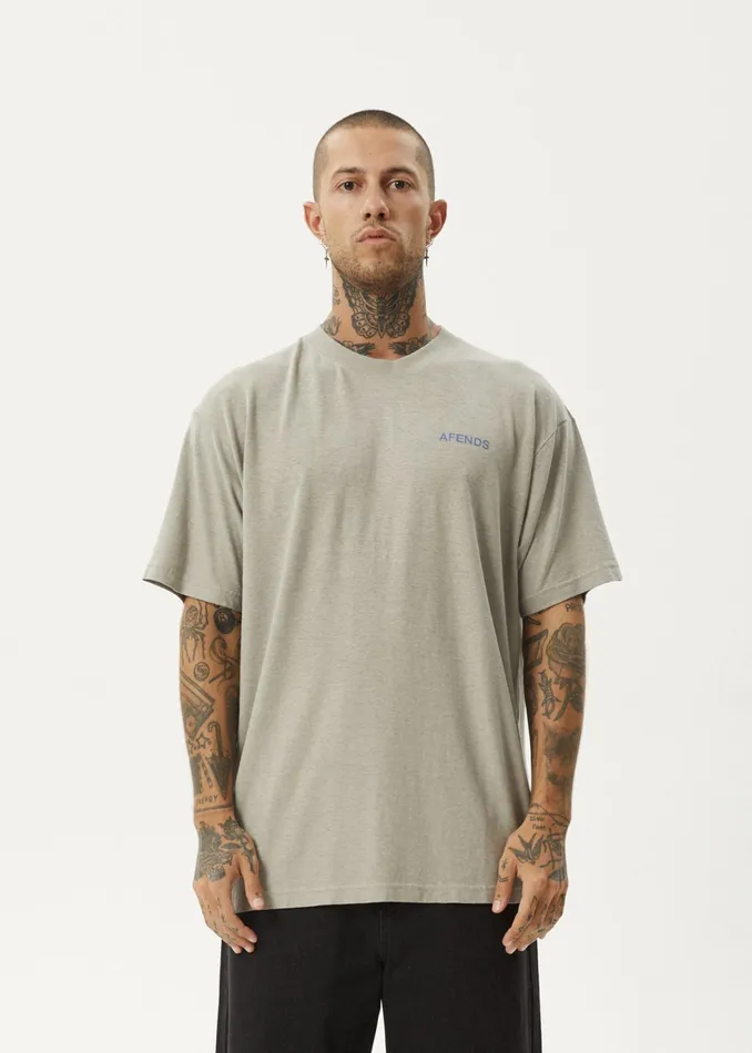 Men TShirts Afends AFENDS Mens Staple 8211 Boxy Fit Tee 8211 Olive