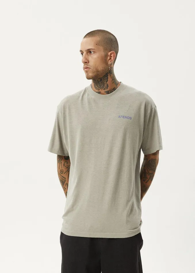 Men TShirts Afends AFENDS Mens Staple 8211 Boxy Fit Tee 8211 Olive