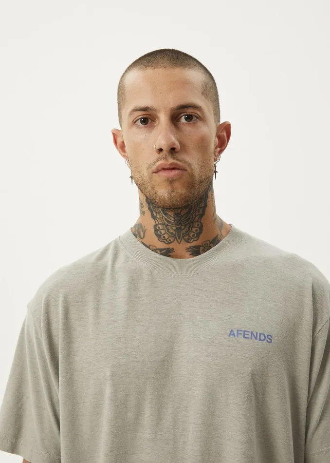 Men TShirts Afends AFENDS Mens Staple 8211 Boxy Fit Tee 8211 Olive