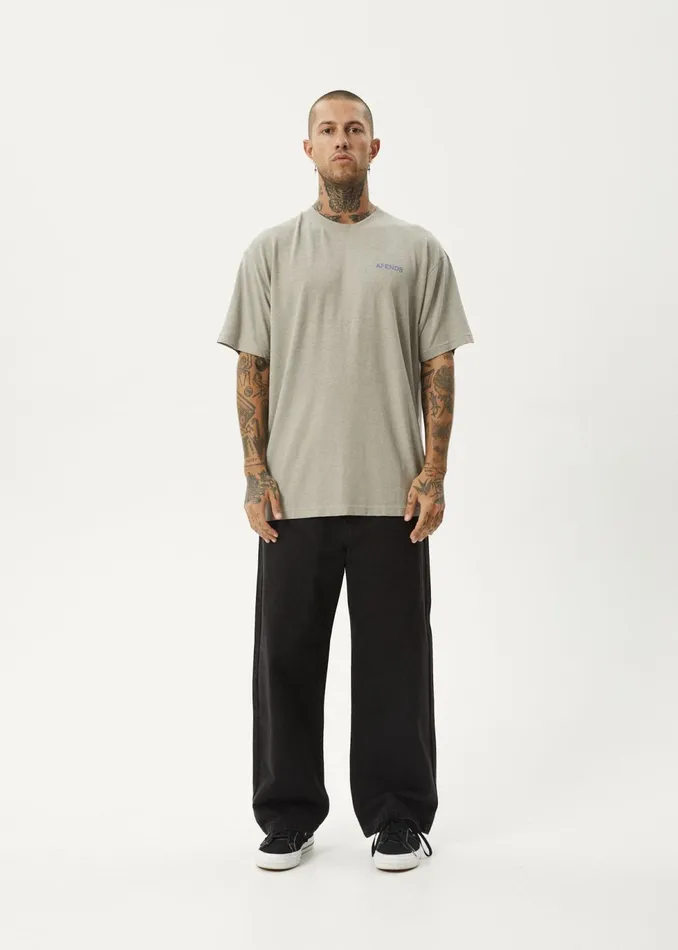Men TShirts Afends AFENDS Mens Staple 8211 Boxy Fit Tee 8211 Olive