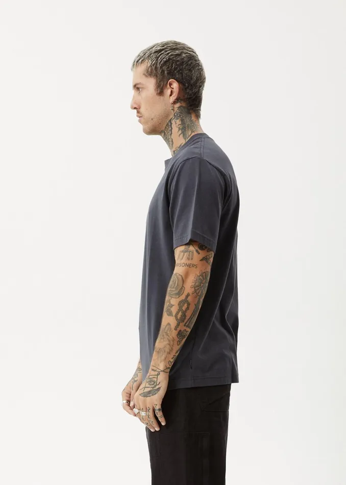 Men TShirts Afends AFENDS Mens Vinyl 8211 Retro Fit Tee 8211 Charcoal