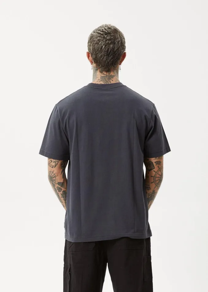 Men TShirts Afends AFENDS Mens Vinyl 8211 Retro Fit Tee 8211 Charcoal